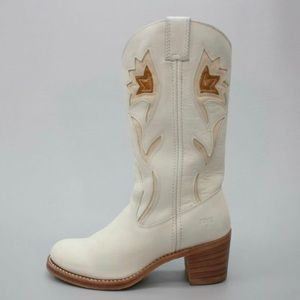 Frye Vintage White Sabrina Boots